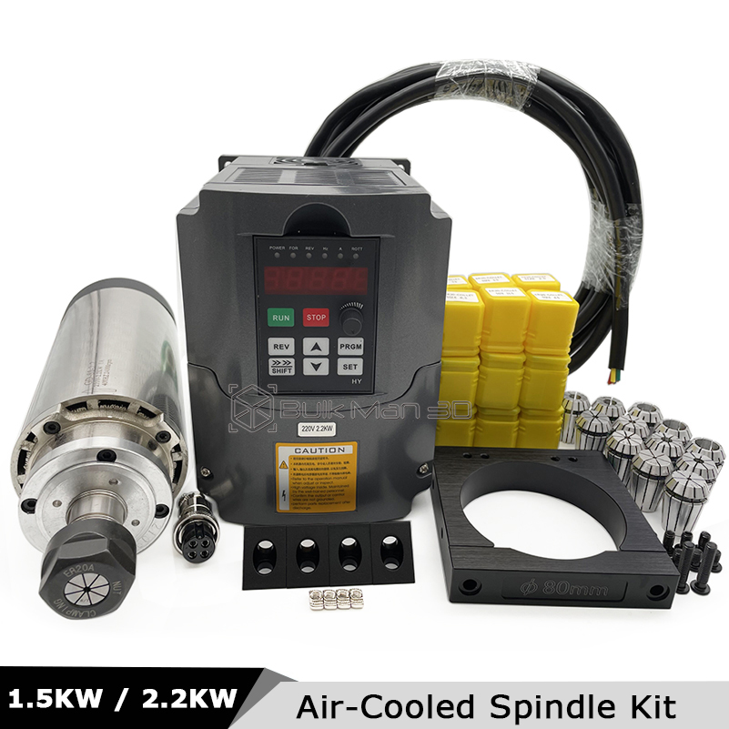 2,2 kW 1,5 kW Hava Soğutmalı C - Air Cooled 1.5Kw Spindle Motor Inverter 110V incelemesi ve fiyatı